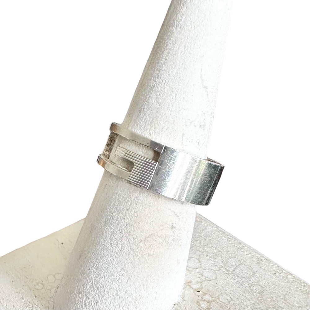 Gucci “G” 925 Silver Engraved Retro Vintage Ring Size 7.5 - Picture 5 of 13